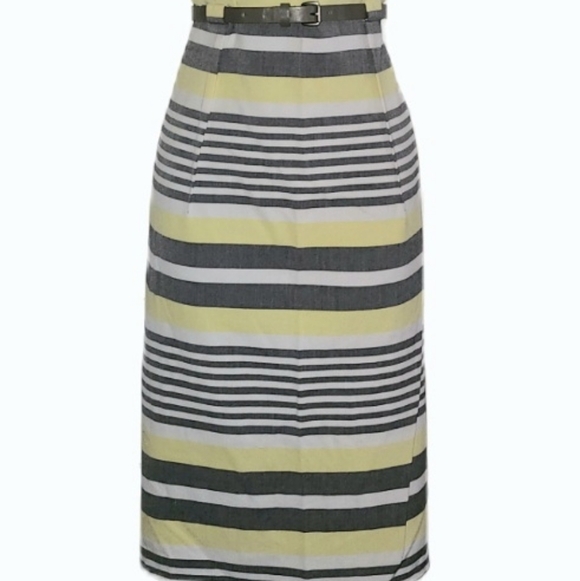 Calvin Klein Yellow Gray Striped Dress - Picture 3 of 6